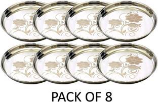 IM ENTERPRISE Laser Print, Flower-Design, Dinner Plate Set ( 26 cm) Dinner Plate