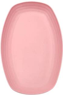 KitchEase 11.42'' Wheat Straw Oval Tray - Eco-Friendly Dinner,Snacks Serving Party Platter Quarter Plate