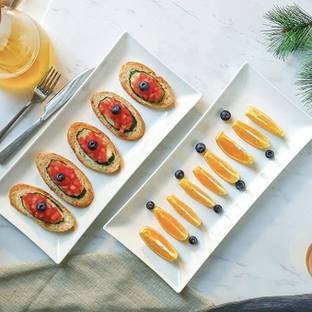 BARCROCK Premium Rectangular Serving Platters Trays for Party Food Appetizer Snack plate Tray