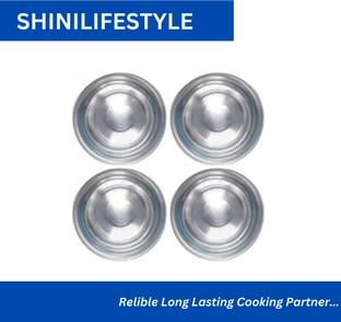 SHINI LIFESTYLE Steel Halva Plates, Old Style Breakfast Plates / Poha Plate, 14 cm Quarter Plate