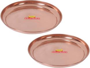 शिवशक्ति आर्टस Handmade Pure Copper Plate Large Sized Hammered डिनर प्लेट