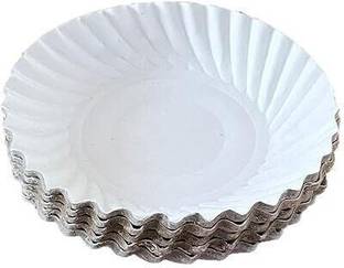 LUSKA 100% Biodegradable 5 inch Round White paper plates (Pack of 50) Dinner Plate
