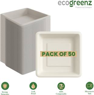 Ecogreenz Disposable Bagasse Eco-Friendly, Biodegradable Tray for Birthday, Wedding, Party Tray