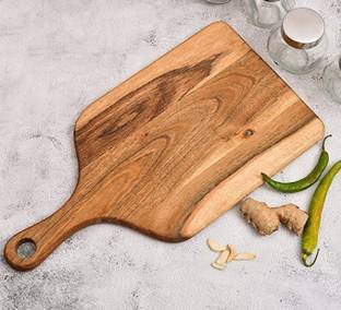 OGGN Acacia Wood 16X9 Inches Designer Shape Chopping Board for Cutting Fruit Tray