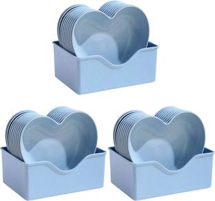 YELONA Heart Shape Dessert|Appetizer|Salad|Snack Plastic Plates - Party, Serving,Dinner Quarter Plate