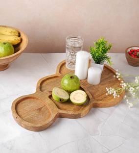 craftwooddecor Mango Wood Tray Chip & Dip Platter | Beautiful Large Tray Chip & Dip Tray