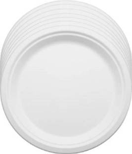 SWHF 100% Bio-degradable Compostable Round Disposable Eco-Friendly Plate 9" Dinner Plate