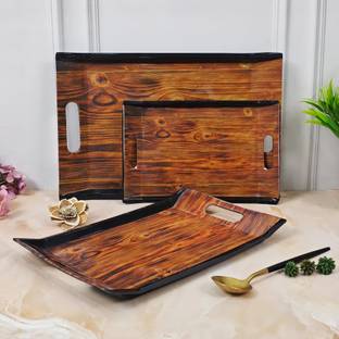 UPC Melamine Serving Tray (S, Medium and Large Size) Villori Series Tray , Set of 3 Tray