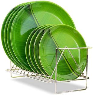 Laserbot Banana Plate Leaf South Indian dinner (4 full Plate | 4 Half Plate)Pack of 8 Dinner Plate