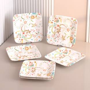 Castleite Bliss Coastal Charm Melamin Side Plates Set for Serving Snacks, 7 Inches Quarter Plate