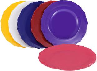 Cutting EDGE Round Colorful Set of Dinner Plates for Families, Daily Use, Parties Dinner Plate