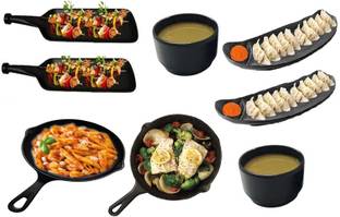 ZIDO (Pack of 8) Multipurpose Serving Platters for All Types of Snacks Sizzler Tray