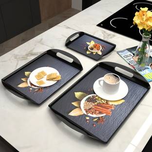 Castleite Aroma Spicy Destin Melamin Serving Medley with Handles for Home or Cafe, Tray