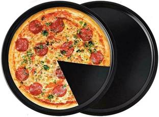 Naama Non-Stick Carbon Steel Round Pizza Pan Tray,23cm Baking Dish for Oven Cake Pizza Tray