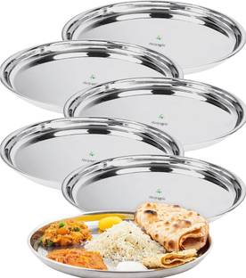 Shriyagic Stainless Steel Dinner Plate Set Of 6 Dinner Plate