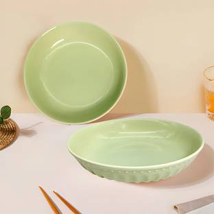 Lemon Tree Ceramic Round Serving Plate for Salad, Pasta, Snack | Platters for Serving | Dinner Plate