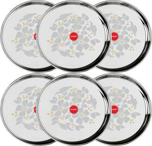 Snapple Stainless Steel Classic Designer Thali/Khumcha/Dinner Plate Heavy Guage 27cm Dinner Plate