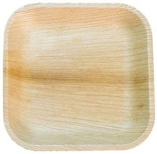 Shop & Shoppee EcoFriendly BioDegradable Disposable Areca Leaf Square shape Wooden- 6 inch Dinner Plate