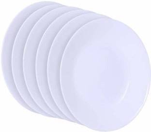 Kanha Round Plastic premium quality unbreakable plastic playe 7.5" (Pack of 6) Quarter Plate