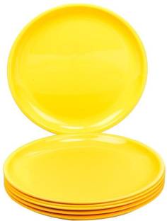 Everbuy Best quality branded microwave, dishwasher and freezer safe full size polypropylene dinner plates for party and daily use (set of six yellow plates) Dinner Plate