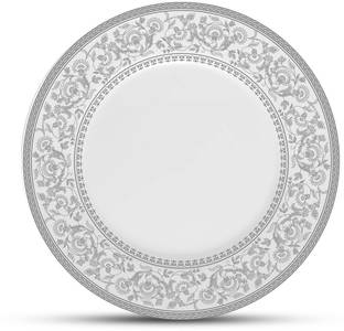 लाओपाला Diva Persian Silver Large Dinner Plate Set of 6 pcs, 11" Inch, Opalglass, डिनर प्लेट