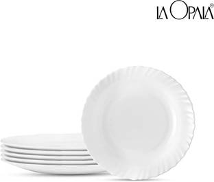 LAOPALA DIVA Opalware white Full Plate Set, 11-inch(27cm), 6 Pieces, White Dinner Plate