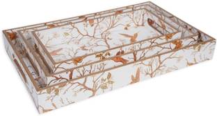 amimashop Handcrafted Wooden Printed Tray Tray