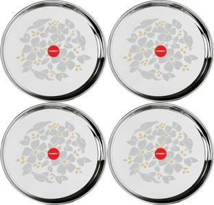 Snapple Stainless Steel Classic Designer Thali / Khumcha / Dinner Plate Heavy Guage 27cm Dinner Plate
