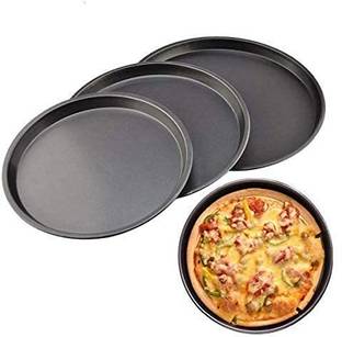 Naama 23cm + 26cm +29cm Pizza Pan l Nonstick Pizzas Tray l Carbon Steel Pie Pan Pizza Tray