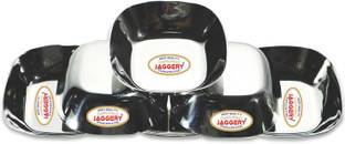 JAGGERY Multipurpose Sturdy and Durable Square Halwa Sweet Plate (Dia: 10cm, 150ml) Half Plate