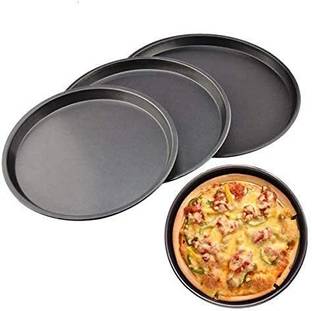 Naama 23cm + 26cm +29cm Pizza Pan l Nonstick Pizzas Tray l Carbon Steel Pie Pan Pizza Tray