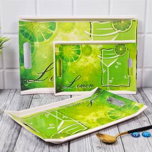 U.P.C. Melamine Multicolor Serving Tray, Set of 3 (Small, Medium and Large Size) Villori Series Tray Tray