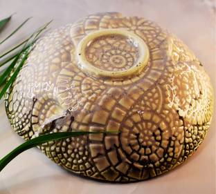 YUGO Hand caved Pink Large Bowl|Fruit Bowl|Center piece||Dishwasher&Microwave Safe Tray