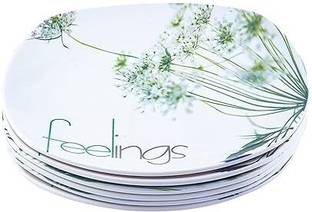SWIFTSTYLES Melamine Crockery Half Plate(20cm Diameter, White Feeling Half Plate