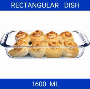 DULARIYA Borosilicate Glass Rectangle Baking Dish Microwave Oven Safe, 1600 ml Baking Dish