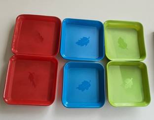 ADMONITION Rectangle Colorful Dinner Plates for Families, Daily Use, Parties,Snack Plates Dinner Plate