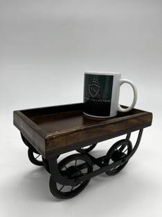 MODERNCOLLECTION Wood Cart Snack Serving Platter for Dining Table Tray