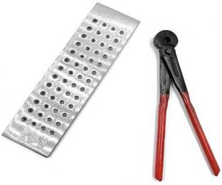 TOOLBUX Tungsten Carbide Insert Steel Wire Drawplate 52 Holes Round Round Nose Plier