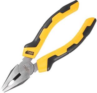 Deli 6" Combination Pliers Carbon Steel Two-Color & Anti-Slip Rubber Grip Pilash Lineman Plier
