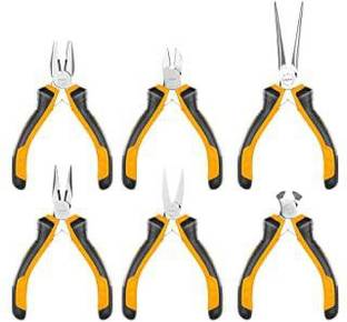 INGCO 6 PCS MINI PLIER SET NEEDLE, NOSE COMBINATION DIAGONAL PLIER SET HMPS06115 Diagonal Plier