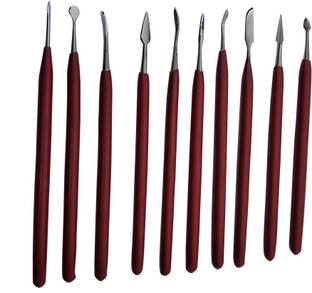 स्कॉर्पियन 10 PC Wax Carver/Probes Stainless Steel In Pouch Set सरक्लिप प्लायर