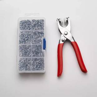 Fing 100 pc Multicolor Button Thickened Snap Fasteners Kit Metal Punch Plier Punch Plier