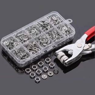 Stockyhut 100pc Thickened Snap Fasteners Kit with Hand Pressure Plier Combination Snap Ring Plier