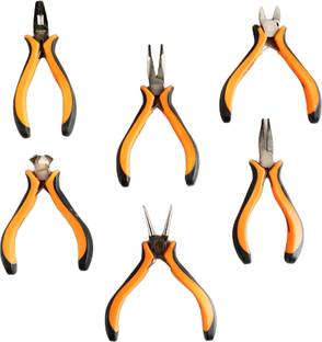 Harden 6Pcs Plier Set Mini Combination, Diagonal Cut, Bending Nose, End Cut, Flat & Round Nose Plier
