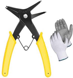 Digital Craft Snap Ring Plier Circlip Inside Outside Circlip Chain 10-40mm + Gloves Circlip Plier