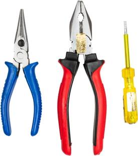 Globus 744 (LINEMAN PLIER (8"/200 MM) & (LONG NOSE PLIER(7''/175MM) & (TESTER 5"/125MM) Lineman Plier