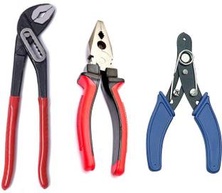 Exotic Arcade Professional Tool Kit || 10" Water Pumplier || 8" Plier || 6" Wire Cutter || Combination Snap Ring Plier