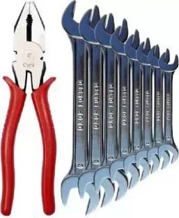 TOOLMATCH 9 pcs combo set Double Sided Open End Wrench Double Sided Pack of 9 Combination Snap Ring Plier