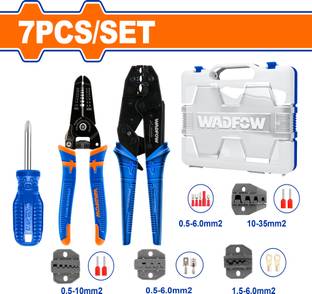 Wadfow 7 Pcs Crimping Pliers Set, with Plastic Box, Pincer Plier