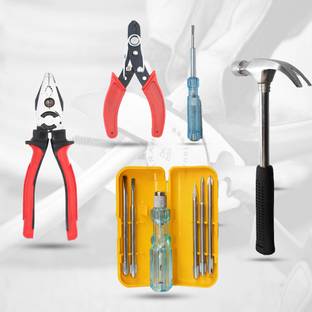 Hillgrove HGCM314M1 Wire Cutter,Line Tester,Hammer and 5in1 Screwdriver Lineman Plier